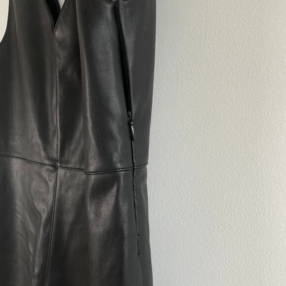 Pre-Loved MANGO Faux Leather Black Mini dress - Size S - Picture 9 of 13